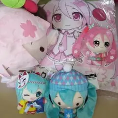 初音ミク メイド 桜ミク メガジャンボ寝そべりぬいぐるみ 2点セット