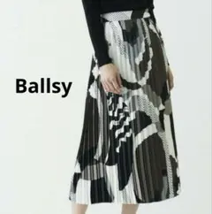 TOMORROWLAND オプティカルドットプリント ミディプリーツスカート