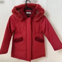 【交渉済】familiar 赤いコート 130サイズ ファー付き