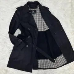 【美品/M】バーバリーブラックレーベル トレンチコート ノバチェック カシミヤ混