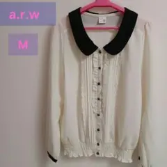 ARROW シアーフリルブラウス アローカットソー トップス Msize