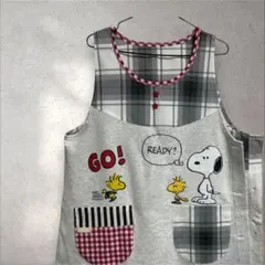 スヌーピー ウッドストック 保育士エプロン M-L