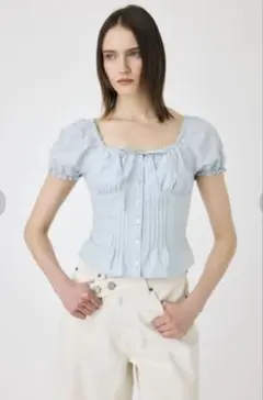 RAIVE String Shirring Blouse ブルーチェック - メルカリ