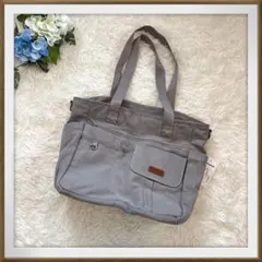 トートバッグ✨手さげバッグ マザーズバッグ 大容量 男女兼用 グレー