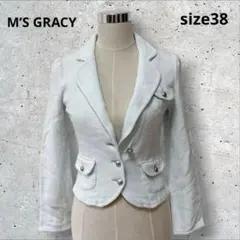 M’S GRACY テーラードジャケット 38 M ショート丈 パフスリーブのサムネイル