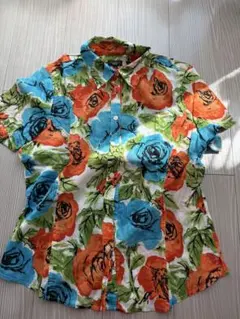 1度のみ着用　美品　TALBOTS 花柄 半袖シャツのサムネイル