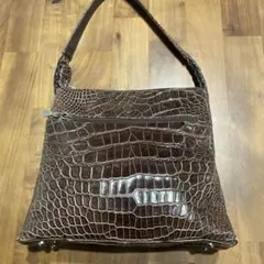 美品 高級 ジョニーファラー ワンショルダーバッグ クロコ型押し 