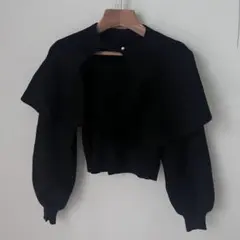 ブラックパフスリーブトップス GRL