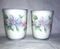湯呑み茶碗　ペア　未使用　お揃い　記念品　昭和レトロ