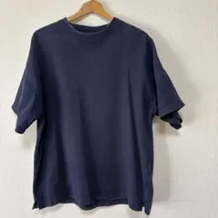 ネイビー　オーバーサイズ Tシャツ　USAコットン