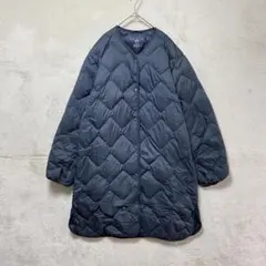 UNIQLO/ウルトラライトダウン/M/ロング丈 スナップボタン ネイビー