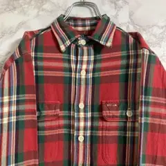 ポロバイラルフローレン　ダブルポケット　チェック　ボタンダウンシャツ　レッド　Ｍ