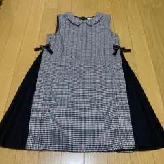 新品！petit main ワンピース 130 リボン　襟付き　秋冬　おしゃれ着