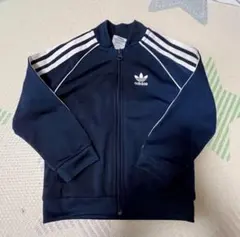 100 adidas ネイビー 3本ラインジャージ　PRIMEBLUE アディダ