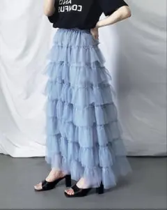 チュールフリルボリュームスカート
