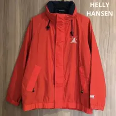 【HELLY HANSEN】 マウンテンパーカー 赤 M フード収納可