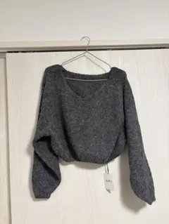 GRL 前後2Wayモヘヤタッチニットショート丈トップス