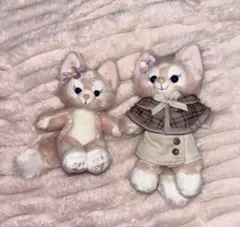 ディズニー ダッフィーフレンズ リーナベル ぬいぐるみバッジ 2点セット