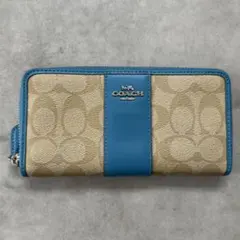 新品 コーチ COACH 長財布 レディース シグネチャー ブルー CK427