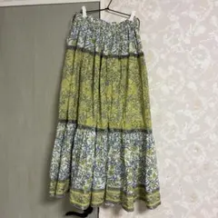サマンサモスモス　インド綿柄スカート　イエローのサムネイル