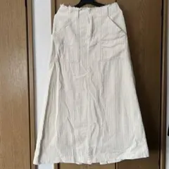 アイボリー コーデュロイ スリット ロングスカート