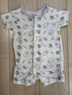 バースデイ ミッフィー柄 コットンロンパース 60〜70