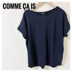 コムサイズム【11/L】カットソー Tシャツ 黒 ドルマン 五分袖 半袖のサムネイル