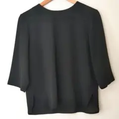 【美品】Elegancefashionフォーマルカットソートップス11黒後ボタン