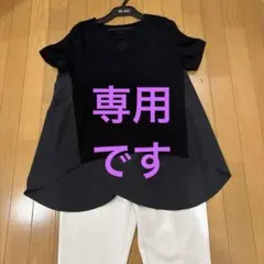 金箔様　ご購入品 インゲボルグ 黒異素材使いカメリア刺繍アイコン　半袖トップのサムネイル