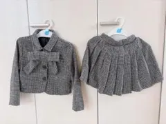 130cm チェック柄 ジャケットとスカートセット