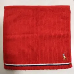 ラルフローレン　ハンドタオル赤