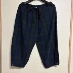 ICHI チェック柄 七部丈パンツ　麻混のサムネイル