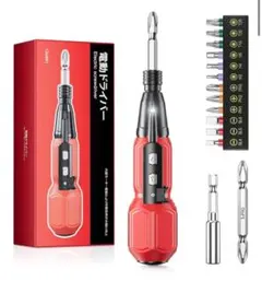 電動ドライバー 小型軽量 5V 1800mAh 超硬S2鋼ビツト 正逆転切り替え