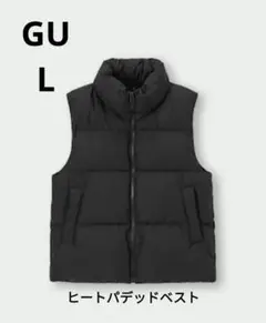 GU ヒートパデッドベスト　Ｌ　ブラック　ダウンベスト