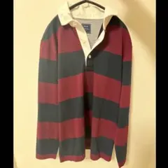 ボーダー　シャツ　赤、紺