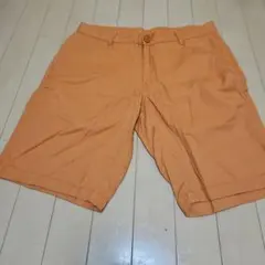 Navy. ハーフパンツ オレンジ Mサイズ　100%オーガニックコットンのサムネイル