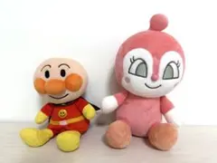【美品】アンパンマンとドキンちゃんのぬいぐるみセット