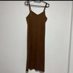 キャミソールワンピ　茶色