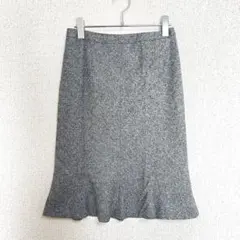 インディヴィ/グレー/タイトスカート/膝丈マーメイドライン/ ウール混合