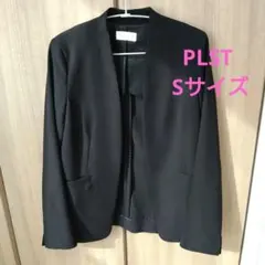 PLST ノーカラージャケット ブラック Sサイズ