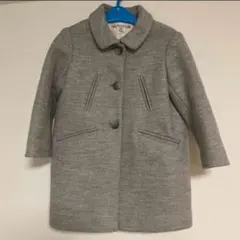 グレー ボタン付き ロングコート　ボンポワン