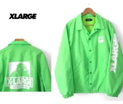 美品 XLARGE　ナイロンシェル コーチジャケット ネオングリーン