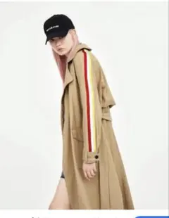 ZARA TRFサイドストライプ トレンチコート　ベージュ　S〜M