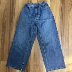 UNIQLOデニムブルー ワイドパンツ　140cm