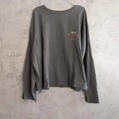 ジャバ ヴィンテージ風 バックプリント 長袖Tシャツ チャコール L ロンTのサムネイル