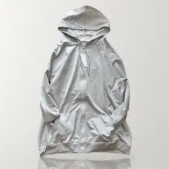 【タグ付】ジップアップパーカー グレー 4XL 大きいサイズ ゆったり 薄手