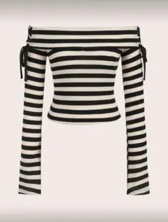 DAZY オフショルダー ストライプ トップス XSサイズ