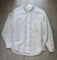 【ほぼ新品】無印良品 ヘンプコットン長袖シャツ M 白