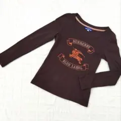38　BURBERRY BLUE LABEL　ロゴプリントのブラウンカットソー