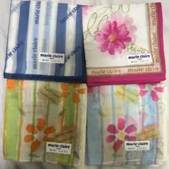 【格安】✨marie claire ハンカチ 綿100% 4枚セット まとめ売りのサムネイル